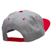 Our Embroidered Black Belt Patched Flat Bill Snapback Two Tone Cap - Red-Grey OSFM