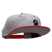 Our Embroidered Black Belt Patched Flat Bill Snapback Two Tone Cap - Red-Grey OSFM