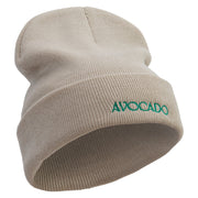 Avocado Embroidered 12 inch Long Knitted Beanie - Birch OSFM