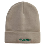 Avocado Embroidered 12 inch Long Knitted Beanie - Birch OSFM