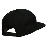 Big Diamond Outline Embroidered Flat Bill Black Cap