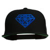 Big Diamond Outline Embroidered Flat Bill Black Cap