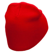 Cycling Embroidered Short Beanie - Red OSFM