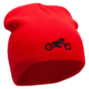 Cycling Embroidered Short Beanie - Red OSFM