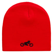 Cycling Embroidered Short Beanie - Red OSFM