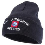 82nd Airborne Retired Logo Embroidered 12 Inch Long Knitted Beanie