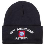 82nd Airborne Retired Logo Embroidered 12 Inch Long Knitted Beanie