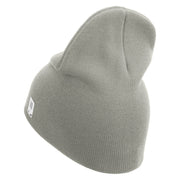 US Marine Corps Design Symbol Embroidered 8 Inch Short Beanie Made in USA - Dk-Ash OSFM