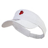 Red Ok Gesture Embroidered Cotton Twill Sun Visor - White OSFM