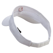 Red Ok Gesture Embroidered Cotton Twill Sun Visor - White OSFM