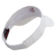 Red Ok Gesture Embroidered Cotton Twill Sun Visor - White OSFM