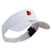 Red Ok Gesture Embroidered Cotton Twill Sun Visor - White OSFM