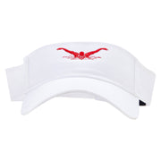 Butterfly Swimming Embroidered Cotton Twill Sun Visor - White OSFM