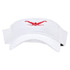 Butterfly Swimming Embroidered Cotton Twill Sun Visor - White OSFM