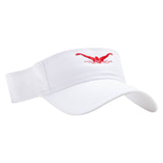 Butterfly Swimming Embroidered Cotton Twill Sun Visor - White OSFM