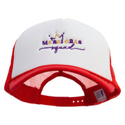 Mardi Gras Squad Embroidered Summer Foam Mesh Trucker Cap - Red-White OSFM