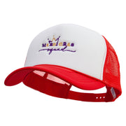 Mardi Gras Squad Embroidered Summer Foam Mesh Trucker Cap - Red-White OSFM