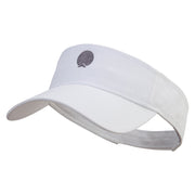 Zebra Footprints Embroidered Cotton Twill Sun Visor - White OSFM