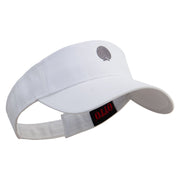 Zebra Footprints Embroidered Cotton Twill Sun Visor - White OSFM