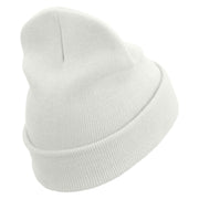 Avocado Embroidered 12 inch Long Knitted Beanie - White OSFM