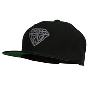 Big Diamond Outline Embroidered Flat Bill Black Cap