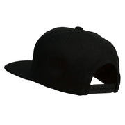 Big Diamond Outline Embroidered Flat Bill Black Cap