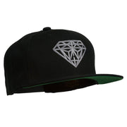 Big Diamond Outline Embroidered Flat Bill Black Cap