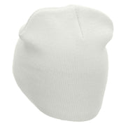 Cycling Embroidered Short Beanie - White OSFM