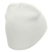 Cycling Embroidered Short Beanie - White OSFM