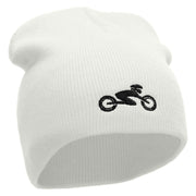 Cycling Embroidered Short Beanie - White OSFM