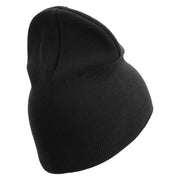 US Marine Corps Design Symbol Embroidered 8 Inch Short Beanie Made in USA - Black OSFM