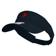 Red Ok Gesture Embroidered Cotton Twill Sun Visor - Black OSFM