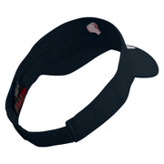 Red Ok Gesture Embroidered Cotton Twill Sun Visor - Black OSFM