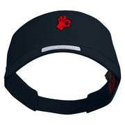 Red Ok Gesture Embroidered Cotton Twill Sun Visor - Black OSFM