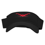 Butterfly Swimming Embroidered Cotton Twill Sun Visor - Black OSFM