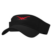 Butterfly Swimming Embroidered Cotton Twill Sun Visor - Black OSFM