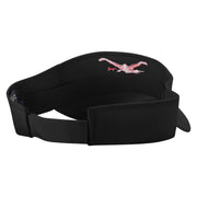 Butterfly Swimming Embroidered Cotton Twill Sun Visor - Black OSFM