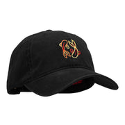 Dual Koi Embroidered Washed Cotton Brass Buckle Cap