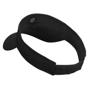 Zebra Footprints Embroidered Cotton Twill Sun Visor - Black OSFM