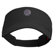 Zebra Footprints Embroidered Cotton Twill Sun Visor - Black OSFM