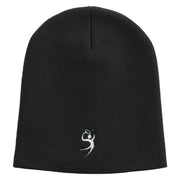 Smash Shoot Ball Player Embroidered 8 inch Acrylic Short beanie - Black OSFM