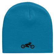 Cycling Embroidered Short Beanie - Aqua OSFM