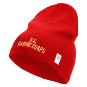 US Marine Corps Design Symbol Embroidered 8 Inch Short Beanie Made in USA - Red OSFM