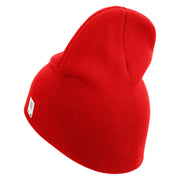 US Marine Corps Design Symbol Embroidered 8 Inch Short Beanie Made in USA - Red OSFM