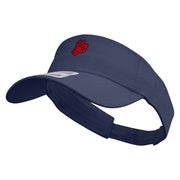 Red Ok Gesture Embroidered Cotton Twill Sun Visor - Navy OSFM