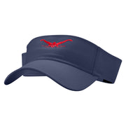 Butterfly Swimming Embroidered Cotton Twill Sun Visor - Navy OSFM