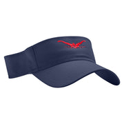 Butterfly Swimming Embroidered Cotton Twill Sun Visor - Navy OSFM