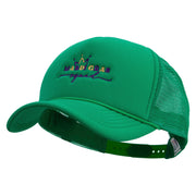 Mardi Gras Squad Embroidered Summer Foam Mesh Trucker Cap - Kelly-Green OSFM