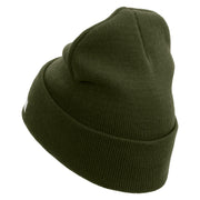 Licensed 82nd Airborne Retired Embroidered 12 Inch Long Knitted Beanie - Olive OSFM