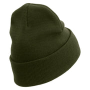 Licensed 82nd Airborne Retired Embroidered 12 Inch Long Knitted Beanie - Olive OSFM